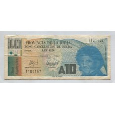 ARGENTINA EC. 037 BONO BILLETE DE EMERGENCIA LA RIOJA